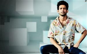 Energetic Vikrant Massey in a flowery printed t-shirt